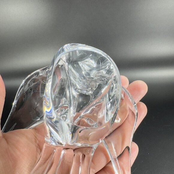 Swedish Clear Glass Bird Figurine Paperweight Manganese 365nm Green UV Glow VTG - Picture 14 of 15